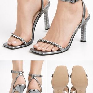 Marc Fisher Silver Strappy Heels new org $170